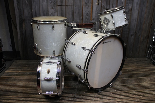 Slingerland 'Oct 1961' Gene Krupa Deluxe Outfit in White Marine Pearl